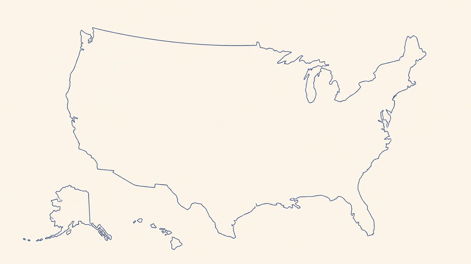 Illustrated map of the United States indicating nationwide coverage